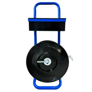 蓝色重型打包带手推车带盘车 | 可拆卸置物盘 8英寸纸芯支架 | 镀锌钢结构 防锈耐用 移动方便 | 工厂源头直供 OEM定制