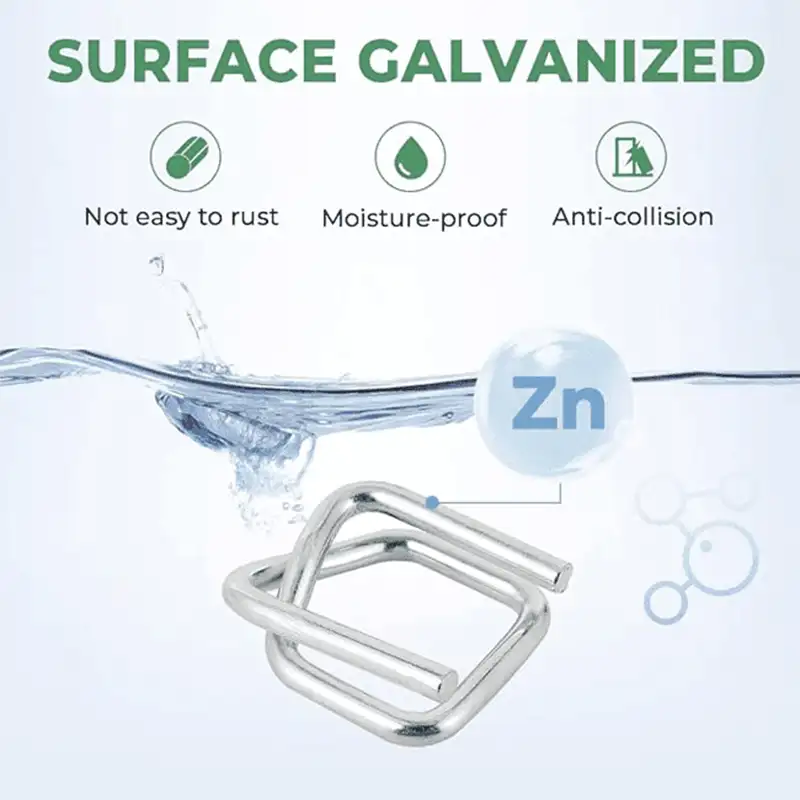 镀锌钢丝打包扣 | 复合打包带专用金属扣件 | 防锈耐用型 - 图片 3