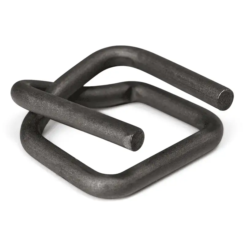 黑色磷化钢丝打包扣 | 涤纶编织带用防滑扣 | 13–32mm