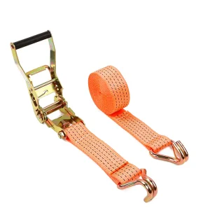 38mm 聚酯棘轮式拉紧带 | 2270kg高强度货物固定带 | GS认证双J钩设计 | 可定制颜色与OEM批发