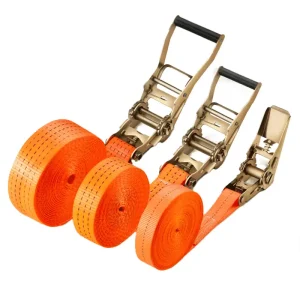 50mm双J钩棘轮拉紧带 高强度货物固定带 5吨聚酯收紧绑带 | 工业运输用拉紧器 支持定制