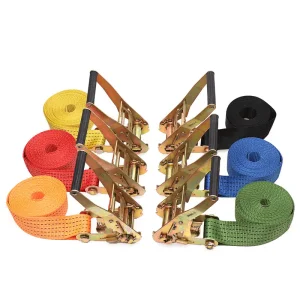 2英寸5吨棘轮拉紧带 欧洲标准重型货物固定带 塑柄加厚款