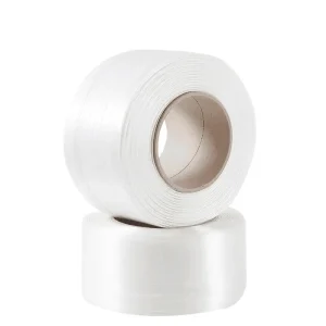 白色聚酯复合绳带（16mm-32mm）— 高拉力高强度重型捆绑带厂家直供